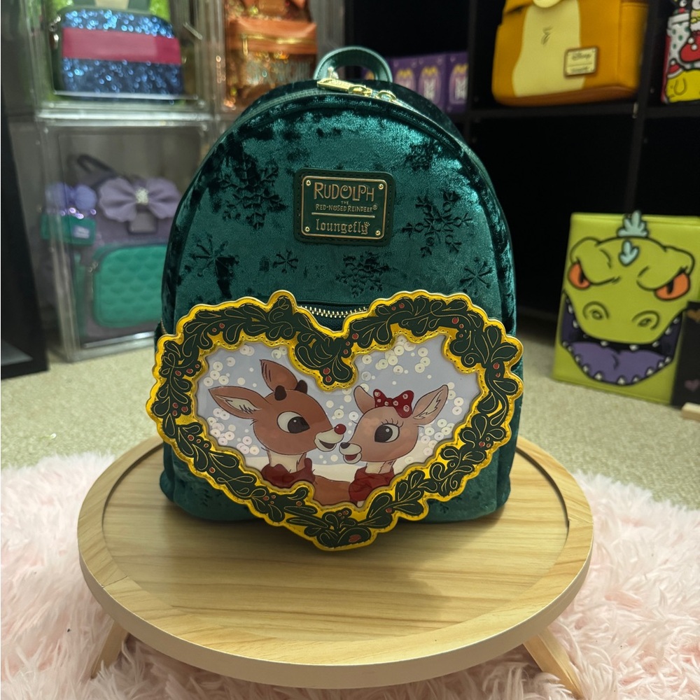Loungefly Rudolph Kids Backpack - Emerald Green and Yellow
